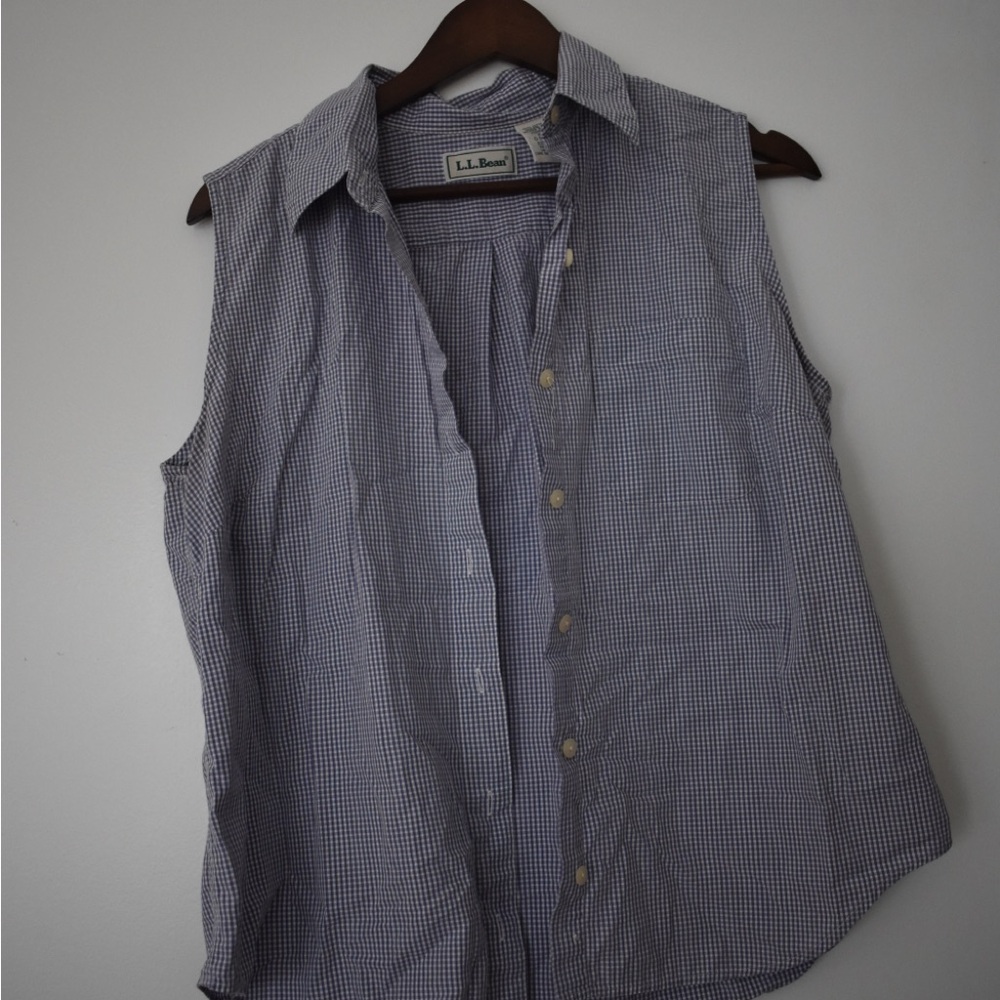 100% Cotton L.L. Bean Purple Checkered Women’s Shirt